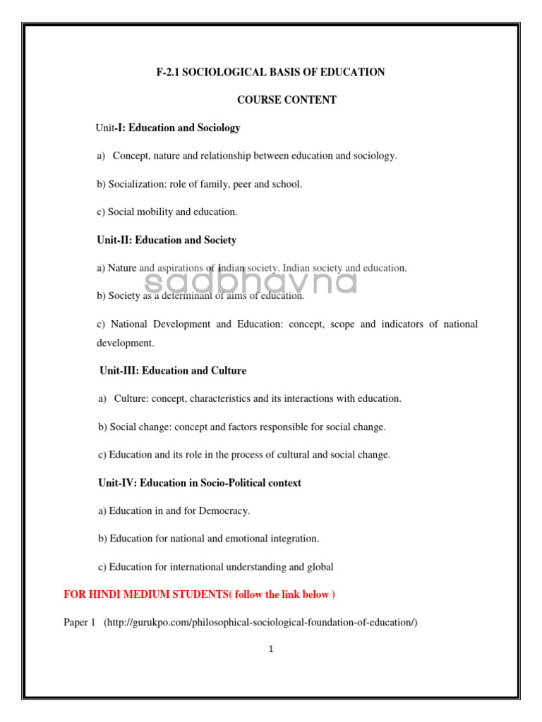 Sociological Foundations of Education | PDF | Socialization | Social ...