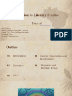 Introduction To Literary Studies Tutorial Session I