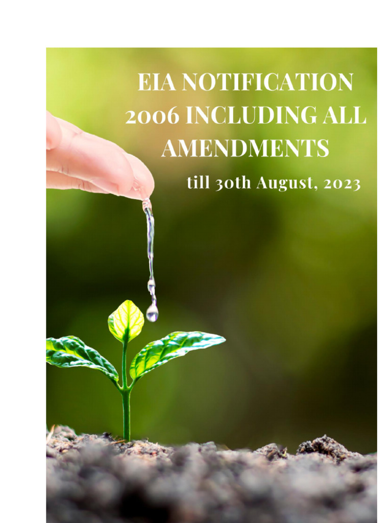 EIA Notification 2006 and Amendments | PDF | Environmental Impact ...