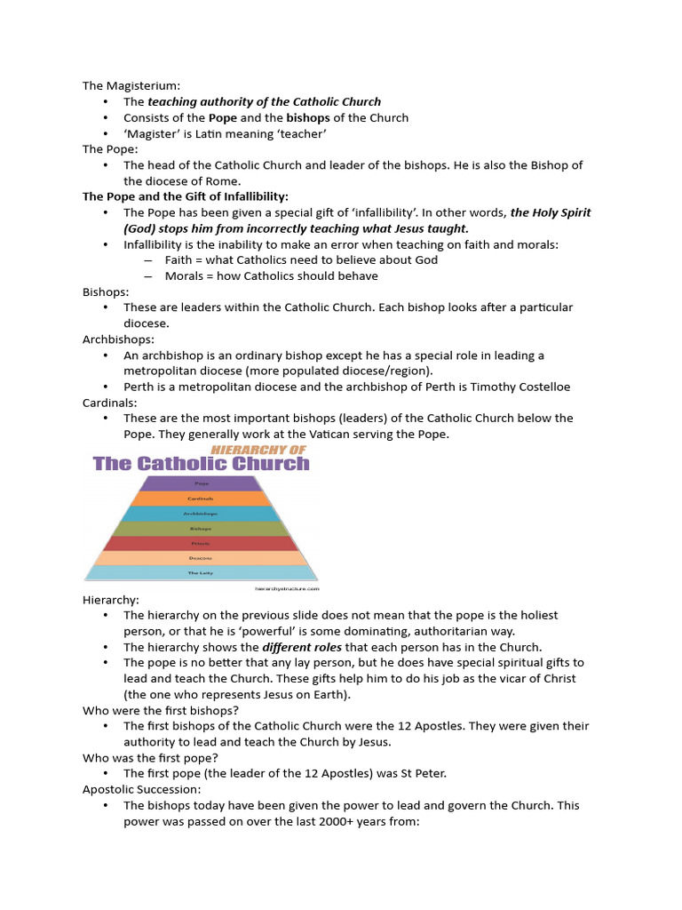 The Magisterium R E Pdf Catholic Church Pope