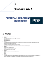 Cls X CH 1 Chemical Reaction and Equations Worksheet