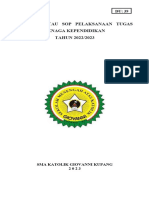 Panduan Atau Sop Pelaksanaan Tugas Guru / Tenaga Kependidikan TAHUN 2022/2023