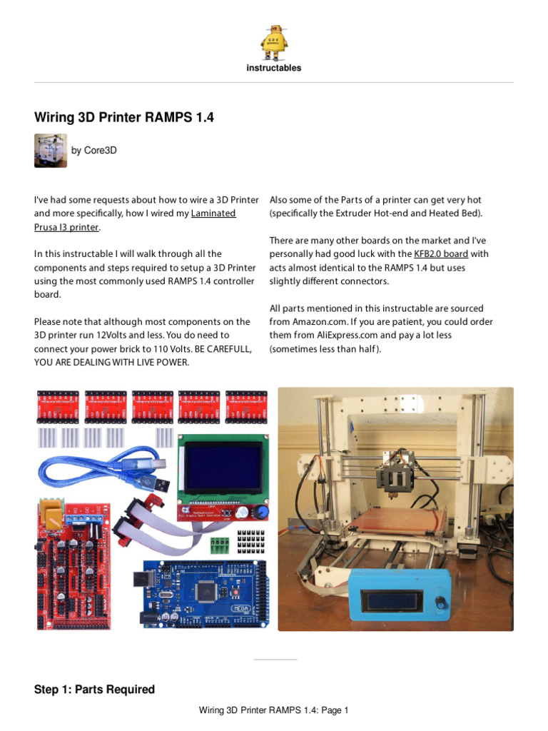 Wiring Guide for RAMPS 1.4 3D Printer | PDF | Electrical Connector ...
