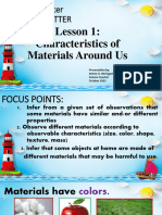 Grade 1 3rd Quarter Unit 5 Lesson 1 Characteristics of Materials Around Us
