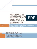 Nulidad e Inexistencia de Los Actos Jurídicos