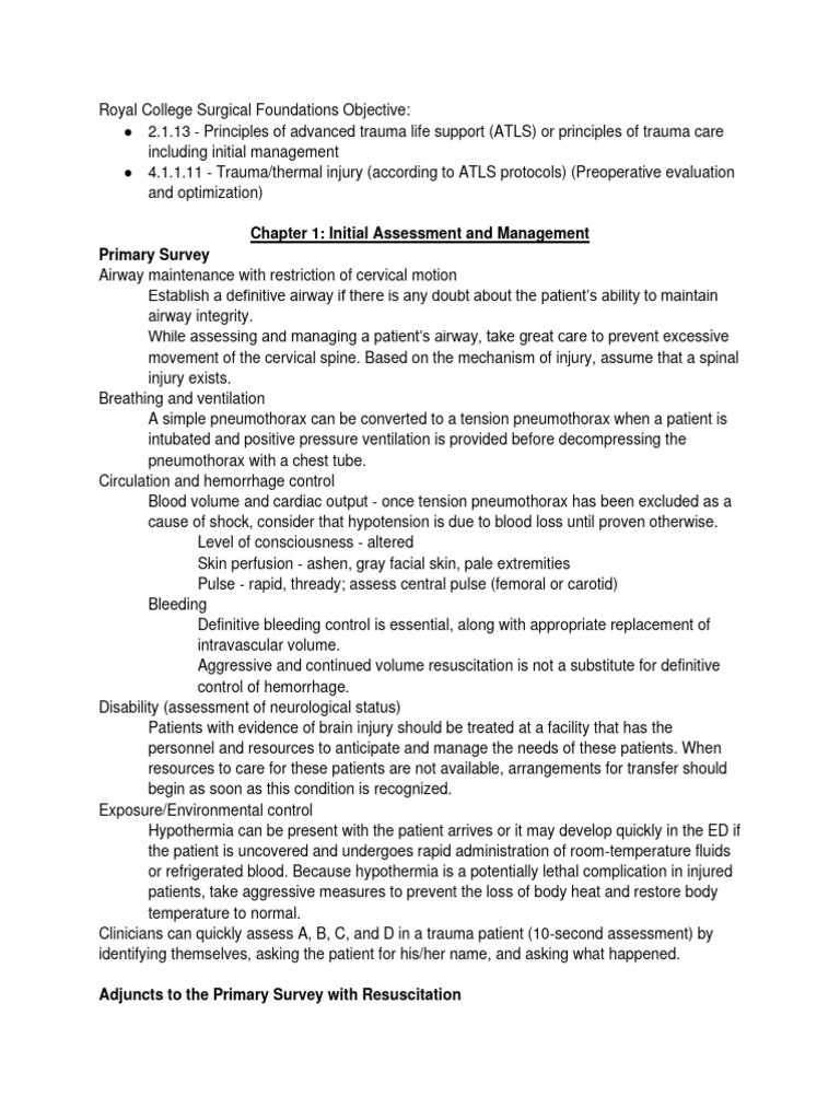 Advanced Trauma Life Support Guidelines | PDF | Shock (Circulatory ...