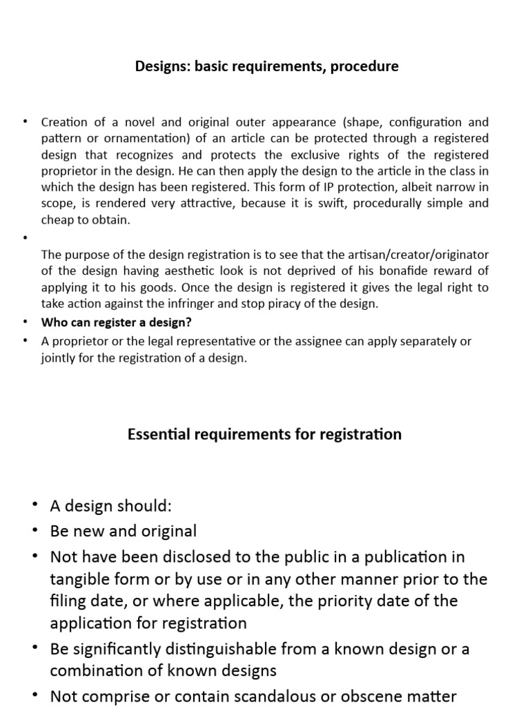 Design Registration Process in India | PDF | Priority Right | Copyright ...