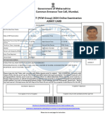 Government of Maharashtra State Common Entrance Test Cell, Mumbai. MHT-CET (PCM Group) 2024 Online Examination Admit Card