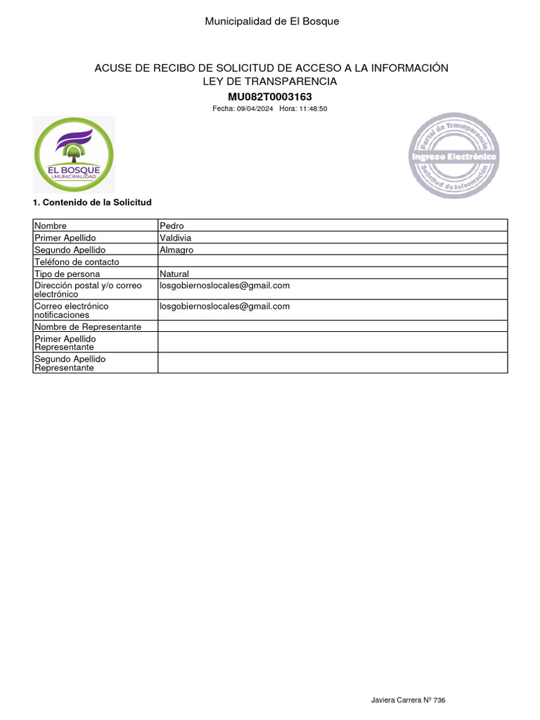 Acuse Recibo | PDF | Gobierno local | Educación más alta