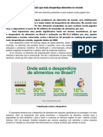 3Â° Ano - Texto - Brasil Ã© o 10Âº Paã S Que Mais Desperdiã A Alimentos No Mundo