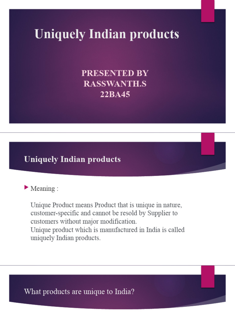 Unique Indian Products Overview | PDF | Textiles