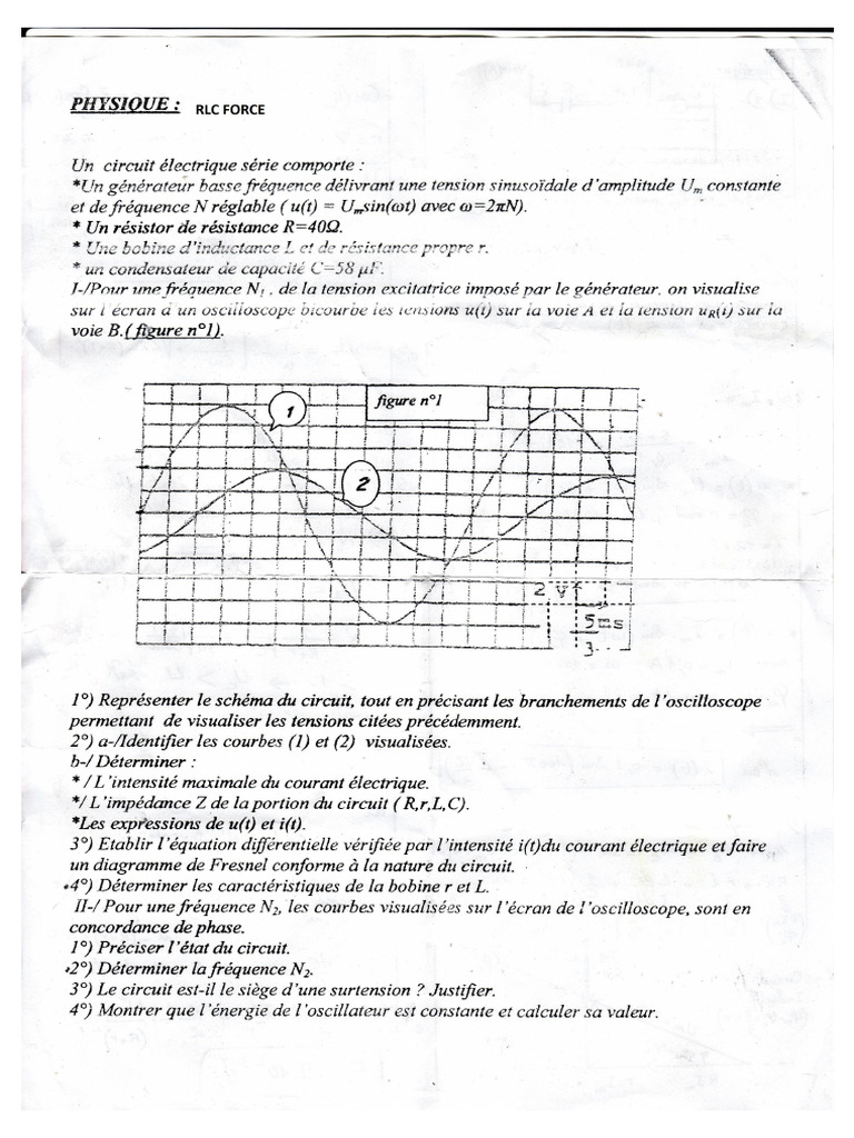 Exercice Corrigé RLC Forcé | PDF