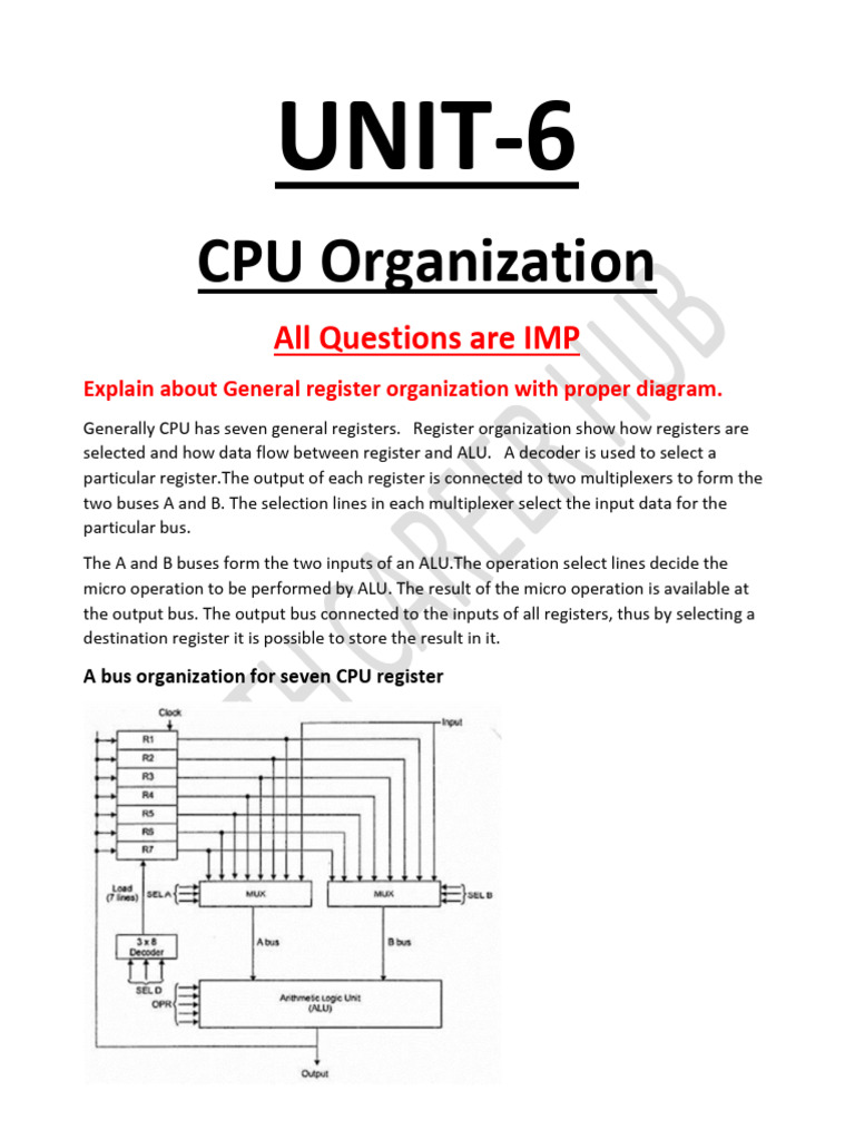 CPU Register and Stack Organization Guide | PDF | Office Equipment ...