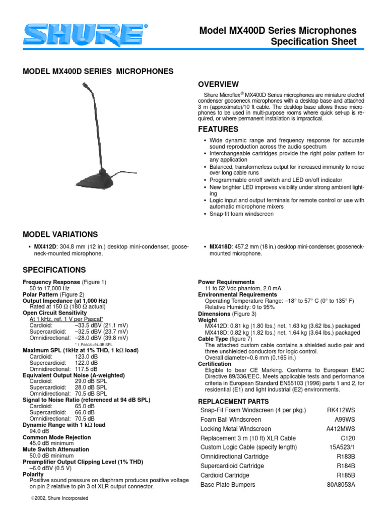 FICHA TECNICA MICROFONO-2023 | PDF | Microphone | Decibel
