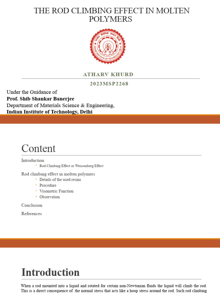 Rod Climbing Effect in Molten Polymers | PDF | Stress (Mechanics ...