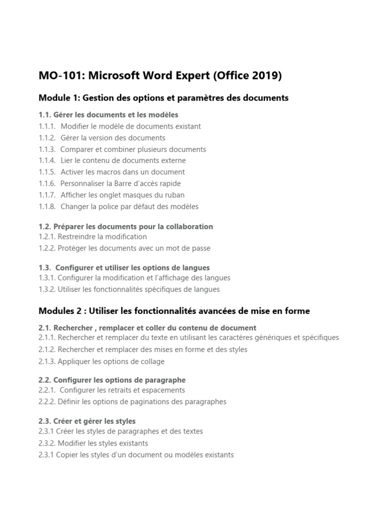 Formation Microsoft Word Expert 2019 | PDF | Microsoft Word | Informatique