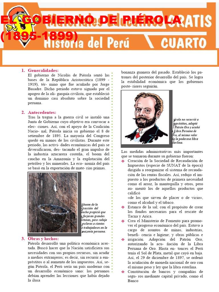 Medidas de Piérola para reactivar la economía | PDF | Perú