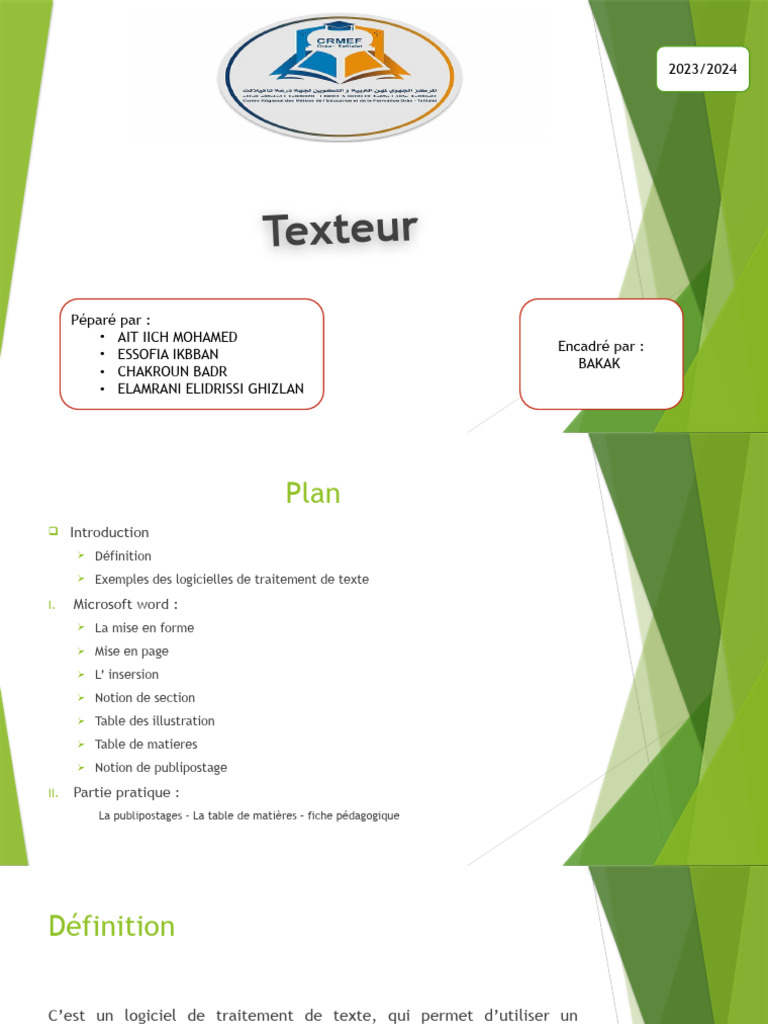 Présentation Text | PDF | Microsoft Word | Mise en page