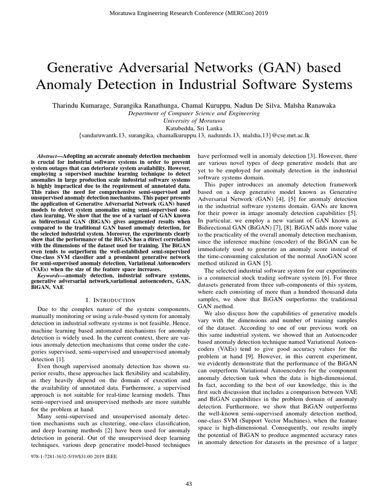 BiGAN for Anomaly Detection in Software | PDF | Support Vector Machine ...