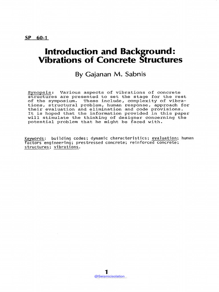 ACI SP-060 Vibrations of Concrete Structures | PDF | Resonance | Damping