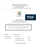 Les Diligences de Commissaire Aux Comptes Face A La Non Continuité D'exploitation