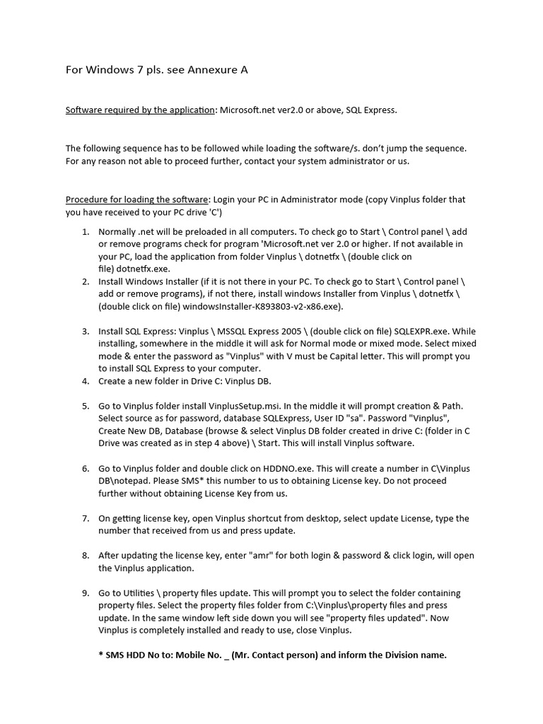 Vinplus Software Installation Guide | PDF | Installation (Computer ...