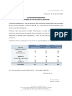 Comunicado Resultados Vacunación Personal