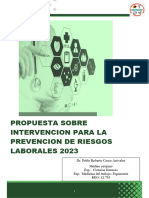 Propuesta Sobre Intervencion para La Prevencion de Riesgos Laborales 2023 2