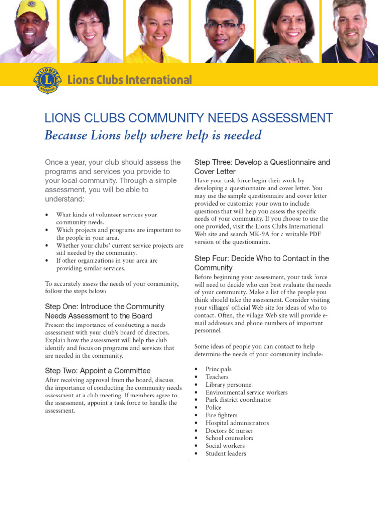 Community Needs Assessment Questionnaire Pdf Needs Assessment