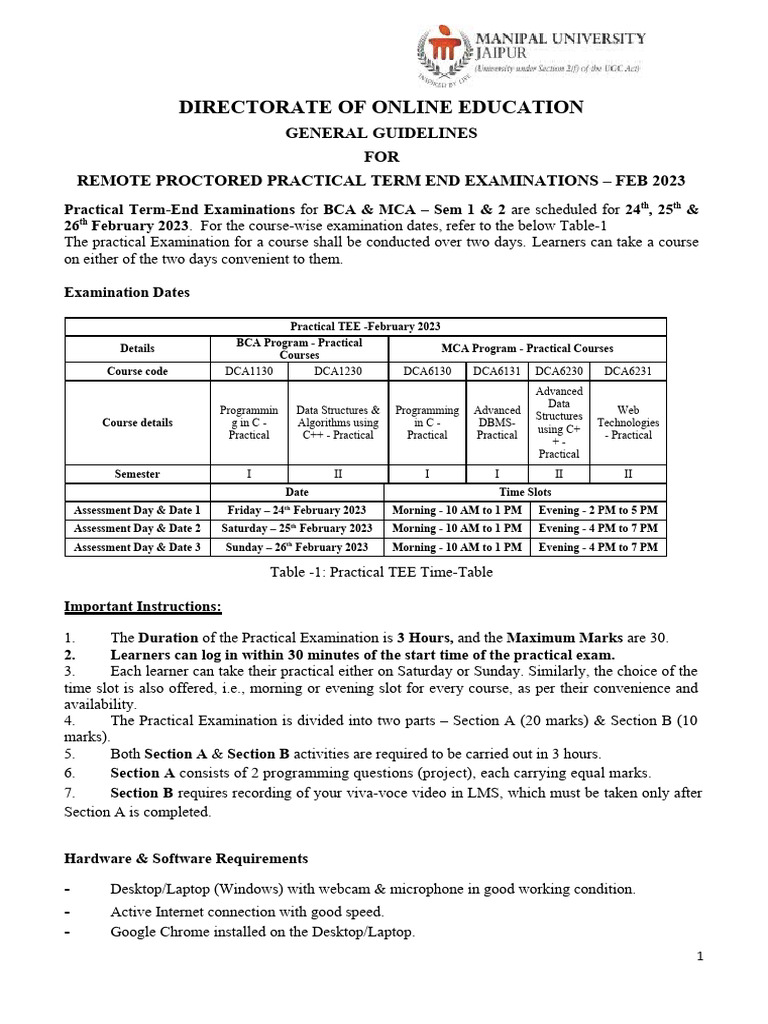 Remote Proctored Exams Guidelines Feb 2023 | PDF | Operating System ...