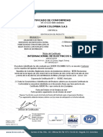 Certificado Retie Aisladores Pararrayos y Cortacircuitos