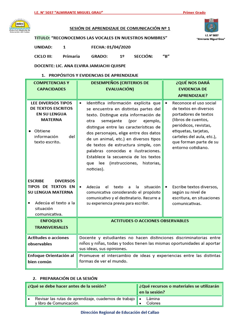 Reconocimiento de Vocales en Nombres | PDF | Aprendizaje | Vocal