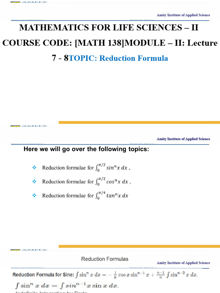 Reduction Formula in Life Sciences Math | PDF | Computers | Technology ...