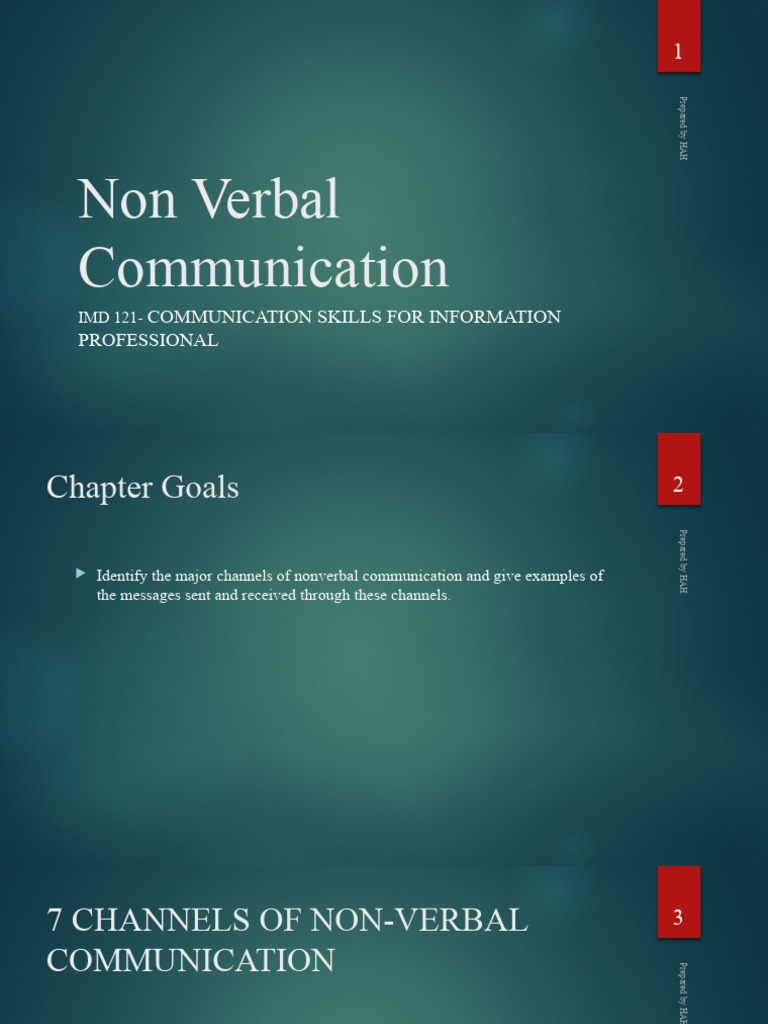 IMD 121 - Topic 6 - Non Verbal Communication | Download Free PDF ...