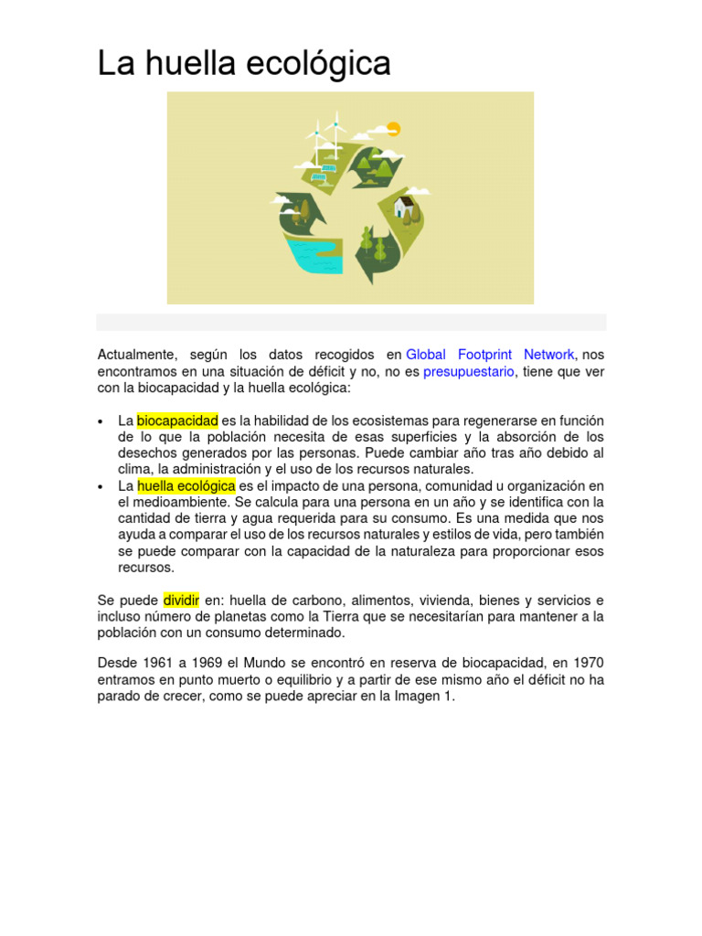 Biocapacidad y Huella Ecológica Explicadas | PDF | Entorno natural ...
