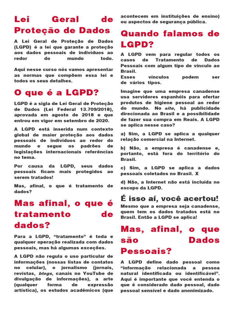 Entendendo a LGPD e Dados Pessoais | PDF | Privacidade de informações