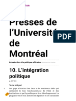 Introduction À La Politique Africaine - 10. L'intégration Politique - Presses de L'université de Montréal