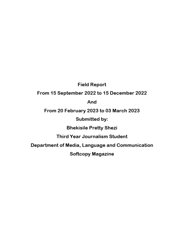 Field report download free pdf magazines writing