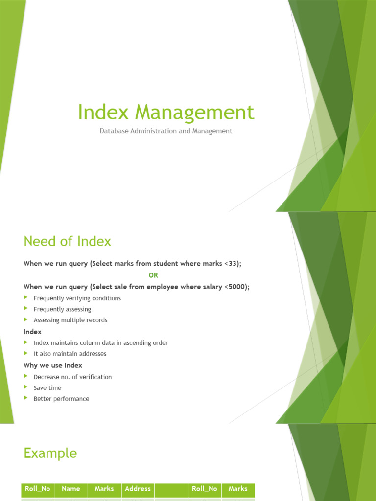Database Index Management Guide | PDF | Computers
