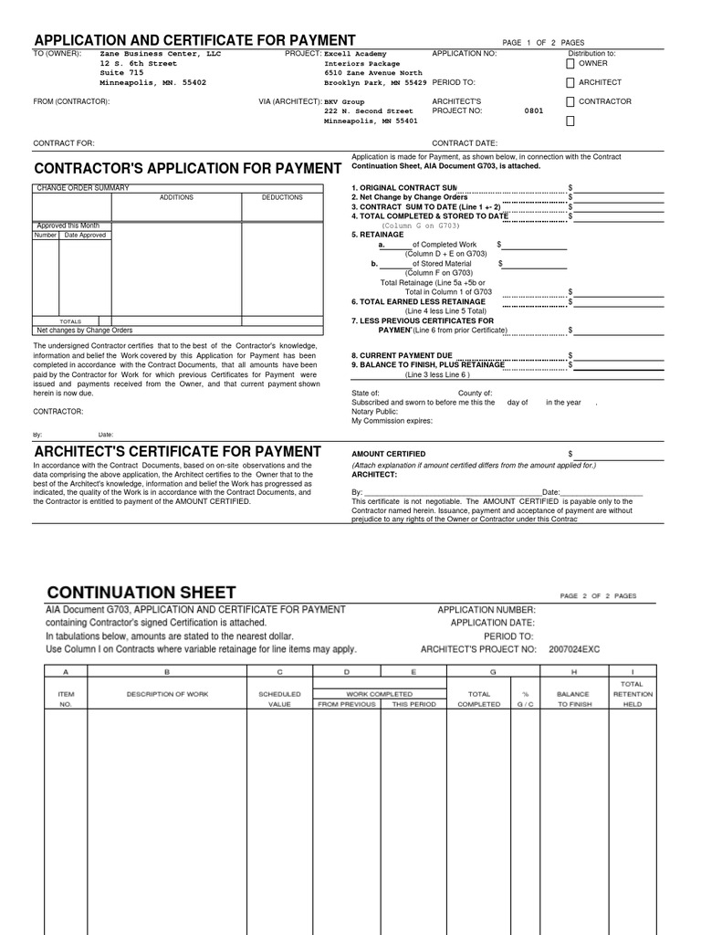 Aia g702 Form PDF Architect Government
