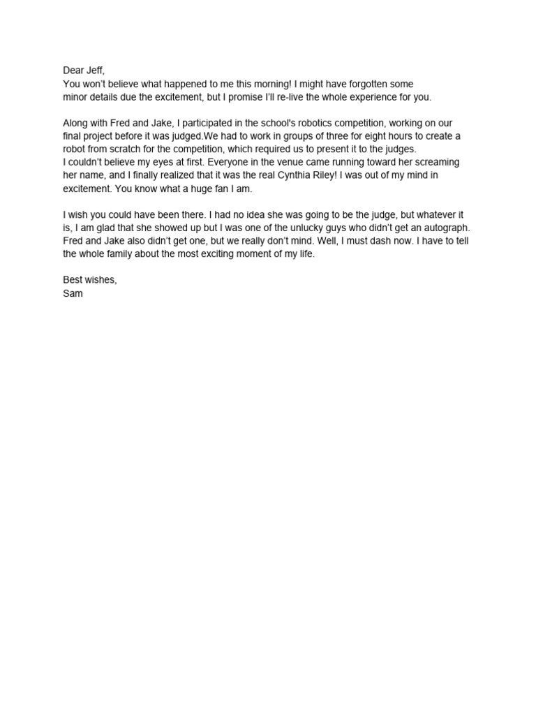 Informal Narrative Email | PDF | Art
