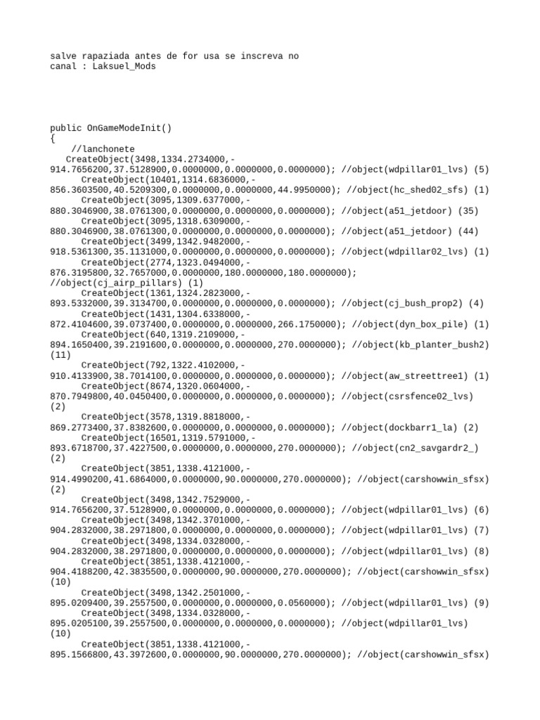 GTA V Object Creation Script | PDF