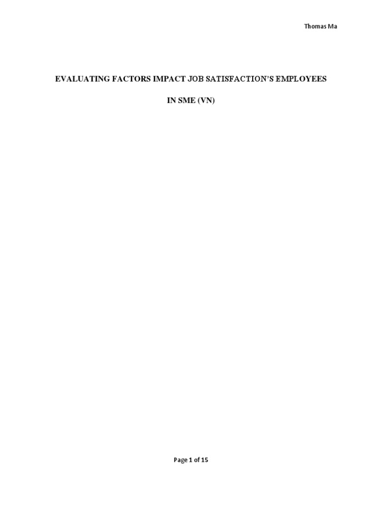 Factors Influencing Employee Job Satisfaction | PDF | Job Satisfaction ...