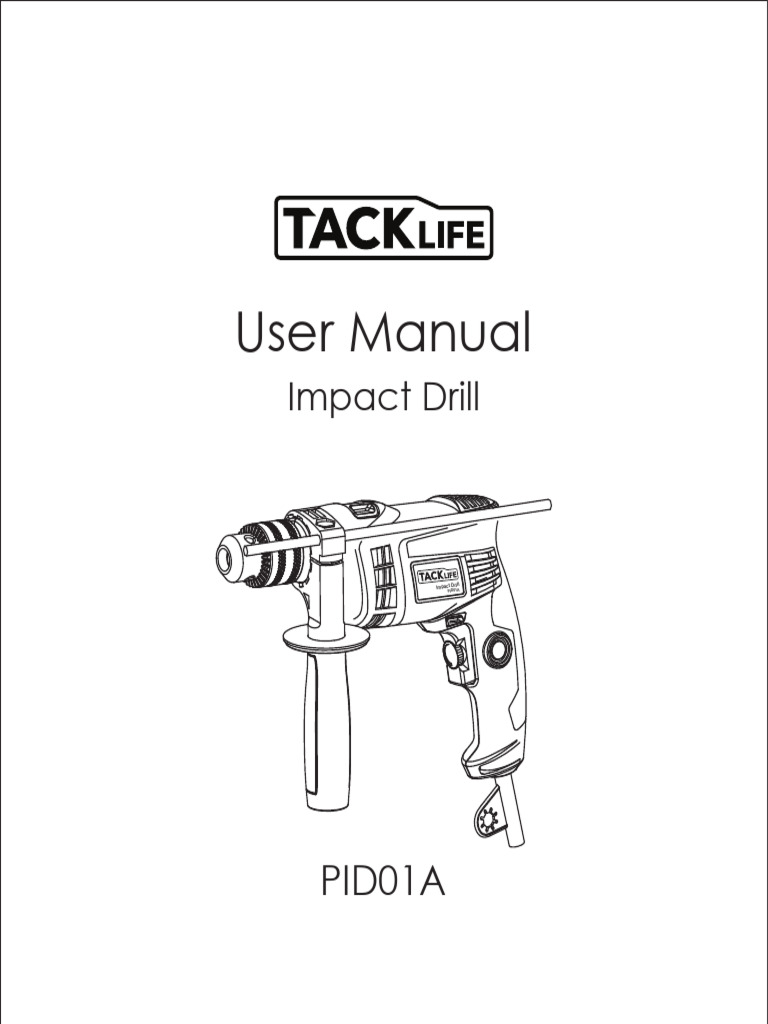 Tacklife PID01A Impact Drill Compressed PDF Drill Drilling