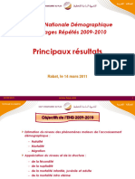 Principaux Résultats de L'enquête Nationale Démographique À Passages Répétés 2009-2010