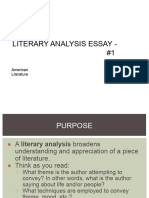Literary Analysis Essay PPT - Am. Lit. 1