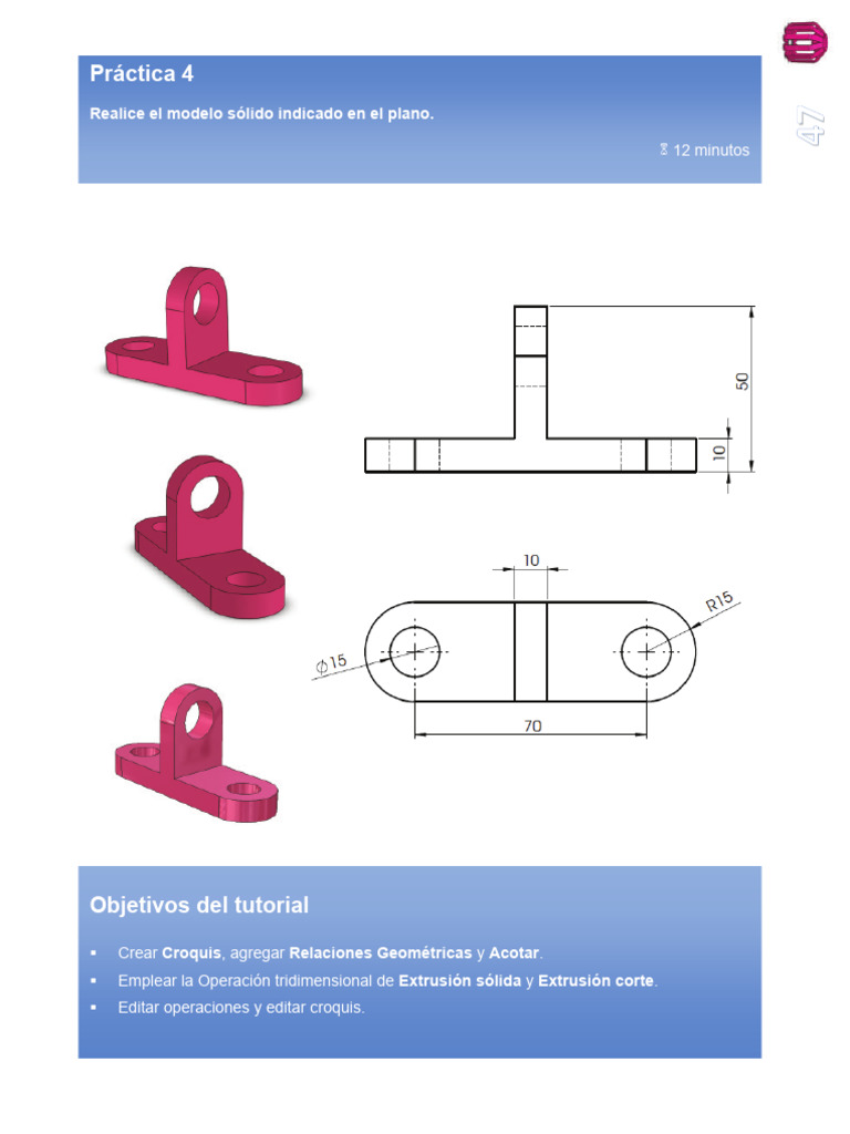 Tutorial de Modelado Sólido en 3D | PDF | Métodos y materiales de ...