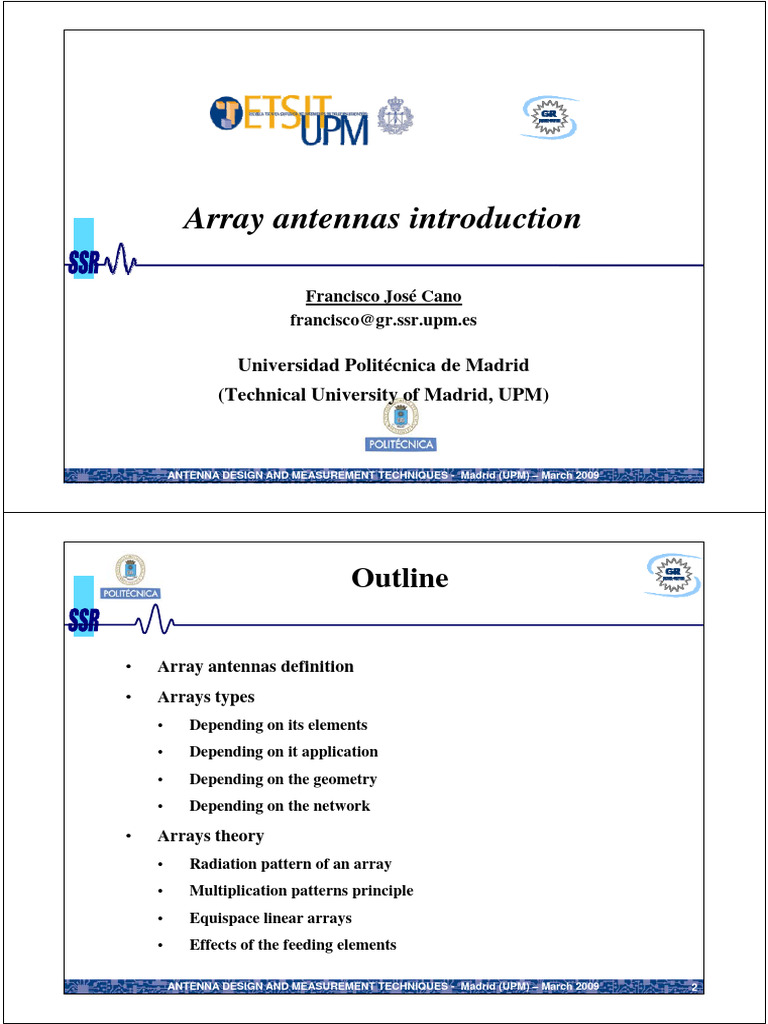Array Antennas Introduction Athens 2009 - Tuesday | PDF | Antenna ...