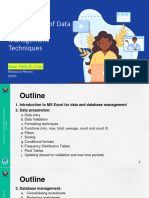 Module 2 - Organization of Data, Database Management Techniques Using MS Excel