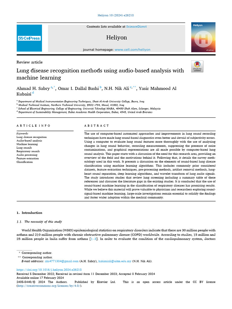Lung Disease Detection via Audio Analysis | PDF | Deep Learning ...